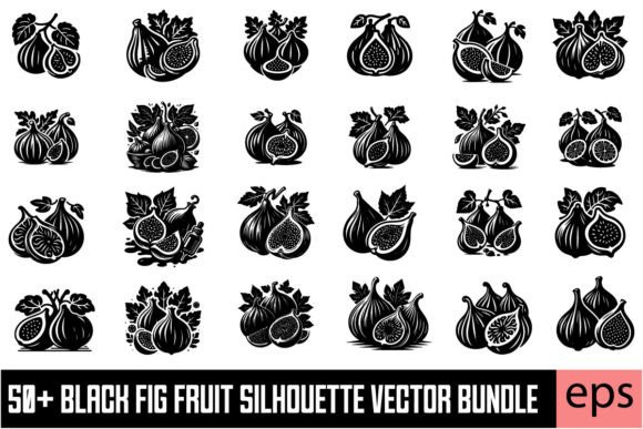 Download Black Fig Fruit Silhouette Vector Bundle - Silhouette vector bundle Collection