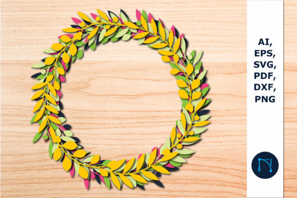 Download Paper Cut 3d Leaf Wreath SVG for Decor - Paper cut Collection