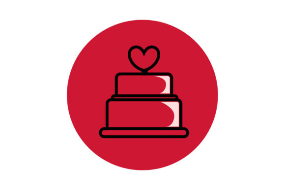 Download Valentine Icon Cake Outline - Valentine Collection