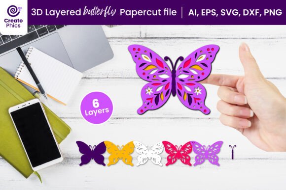 Download 3D Layered Butterfly Paper Cutting SVG - Paper cut Collection