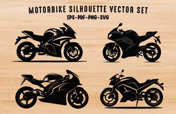 Download Motorbike Black Silhouette Vector Bundle - Silhouette vector bundle Collection