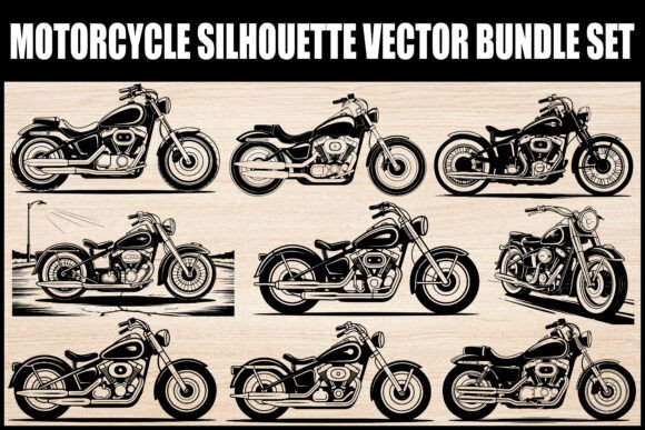 Download Motorcycle Silhouette Vector Bundle Set - Silhouette vector bundle Collection