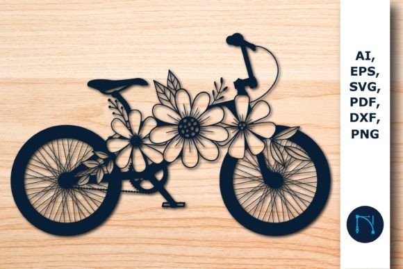 Download Paper Cut Floral Bicycle SVG for Decor - Paper cut Collection