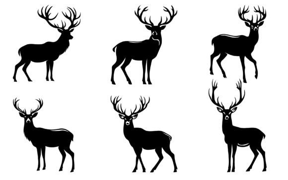 Download Deer Silhouette Vector Bundle Set - Silhouette vector bundle Collection
