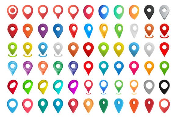 Download Colorful Map Pins Vector Icons SVG Set - Vector icons svg Collection