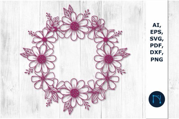 Download Paper Cut Flower Wreath SVG for Decor = - Paper cut Collection