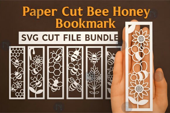 Download Paper Cut Bee Honey Bookmark SVG Bundle - Paper cut Collection