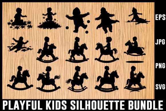 Download Playful Kids Silhouette Vector Bundle - Silhouette vector bundle Collection
